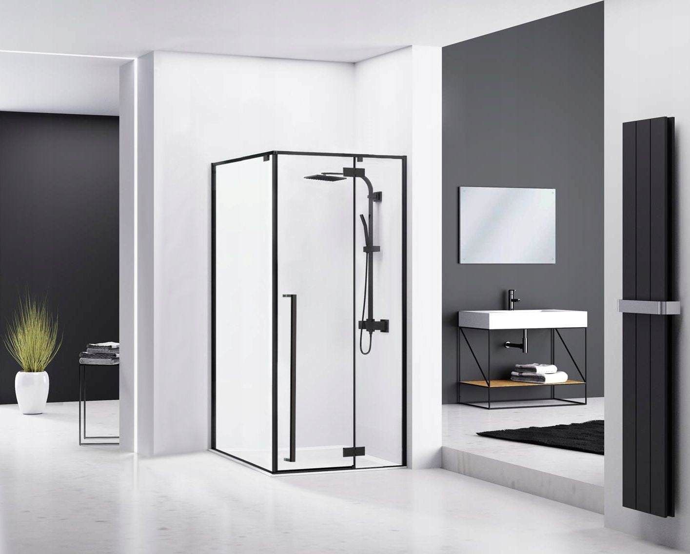 Sprchový kout REA FARGO 120x90 - matný černý  6