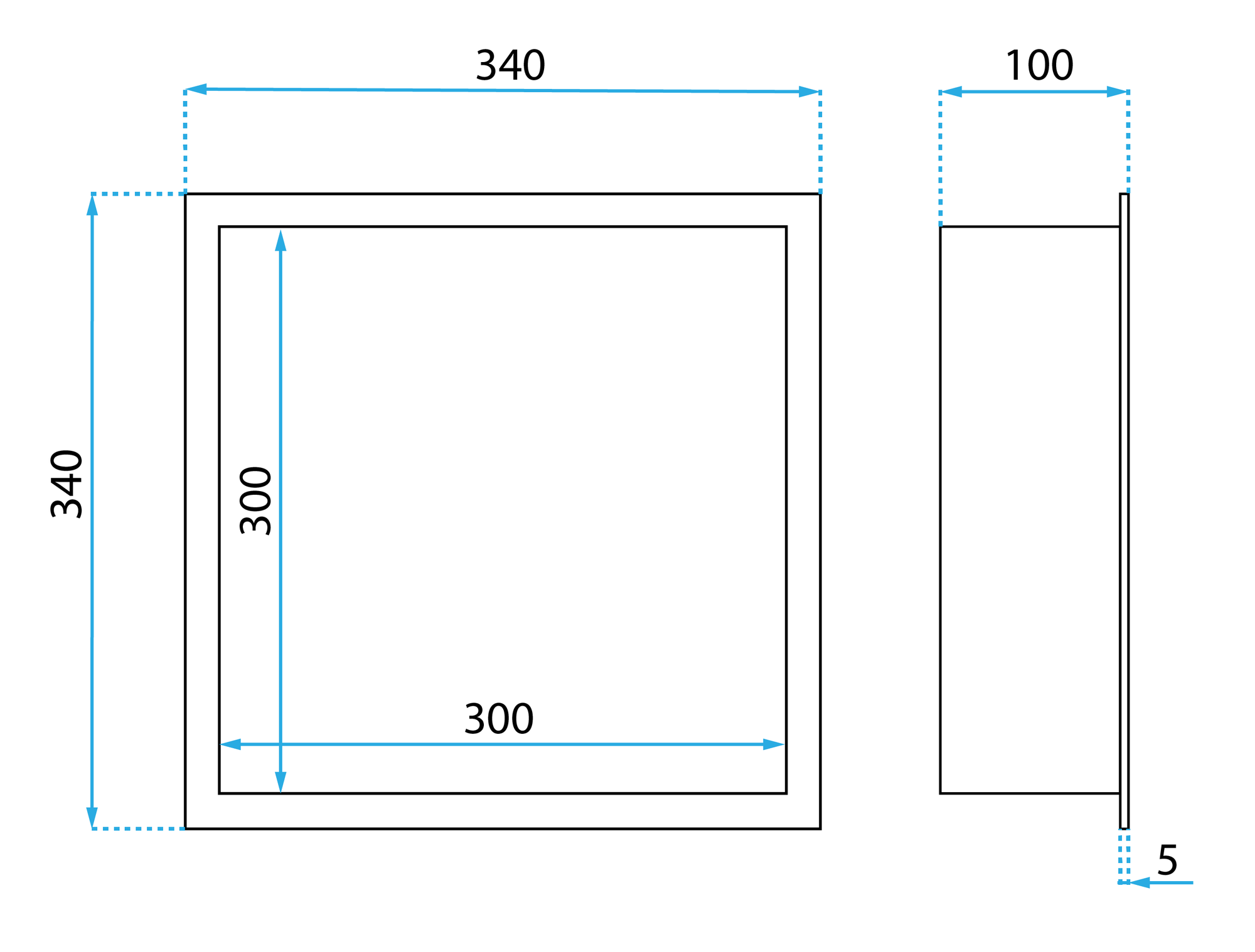 bathroom shelf 30x30 matte black  8