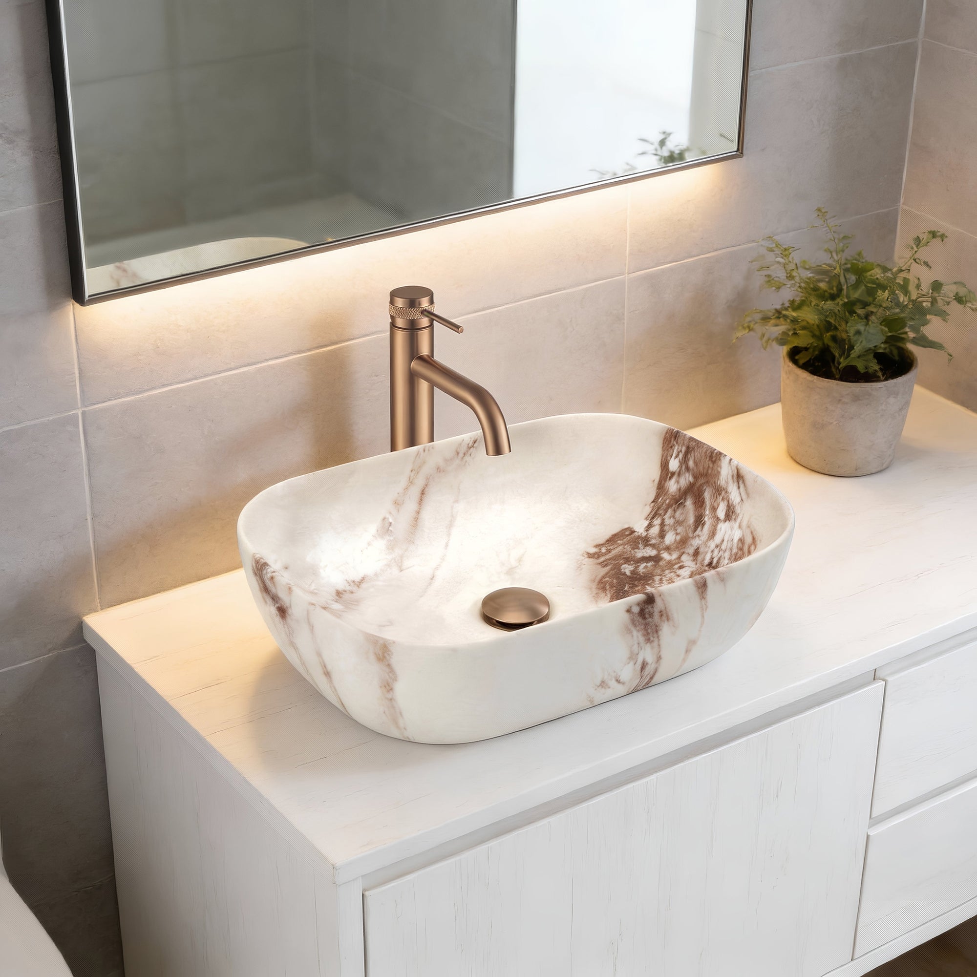 Umyvadlo na desku Rea Belinda Marrone Matt  5