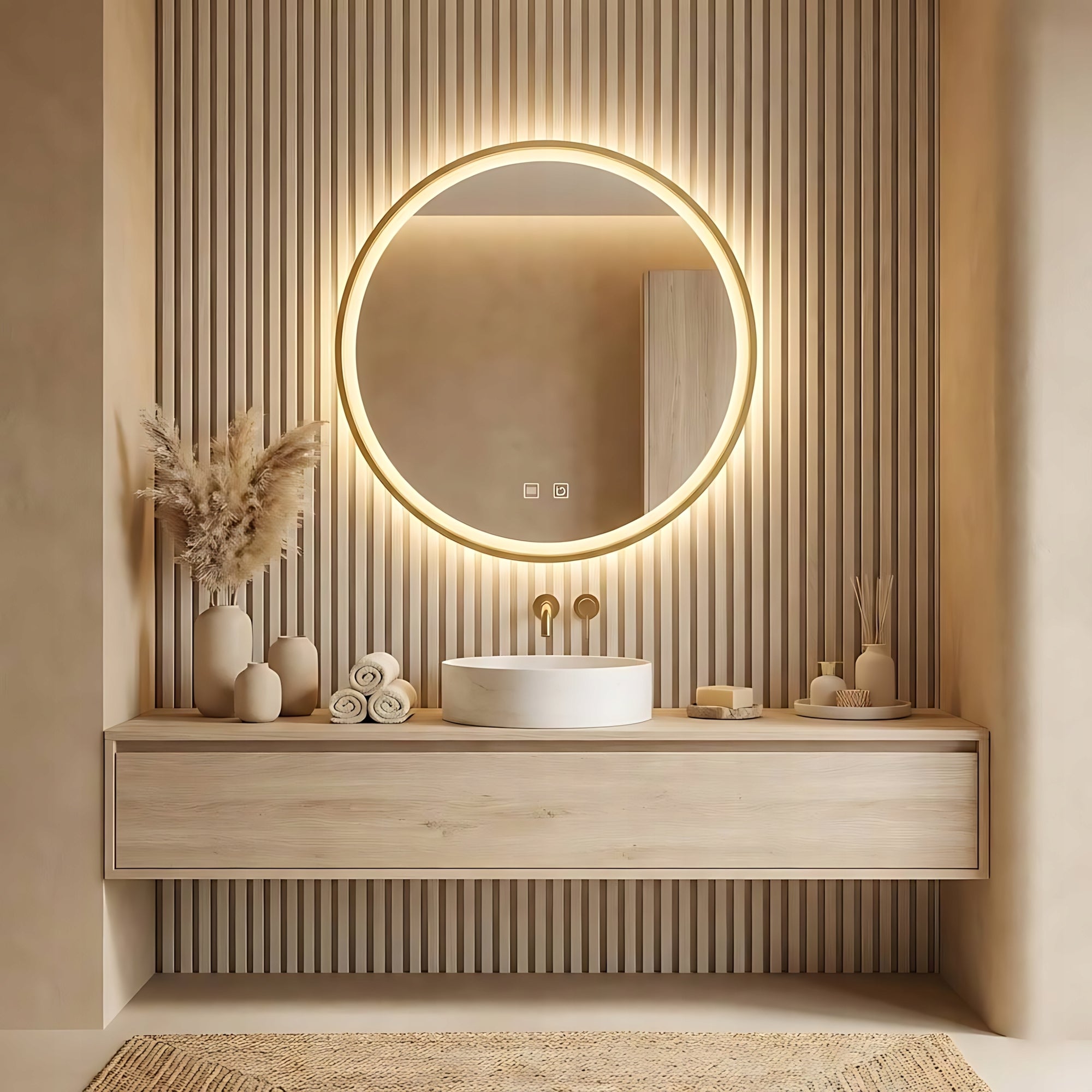 Zrcadlo LED 70cm MMJ Gold  5