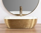 Umyvadlo na desku Rea Belinda White GOLD BRUSH  2