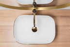 Umyvadlo na desku Rea Belinda White GOLD BRUSH  3