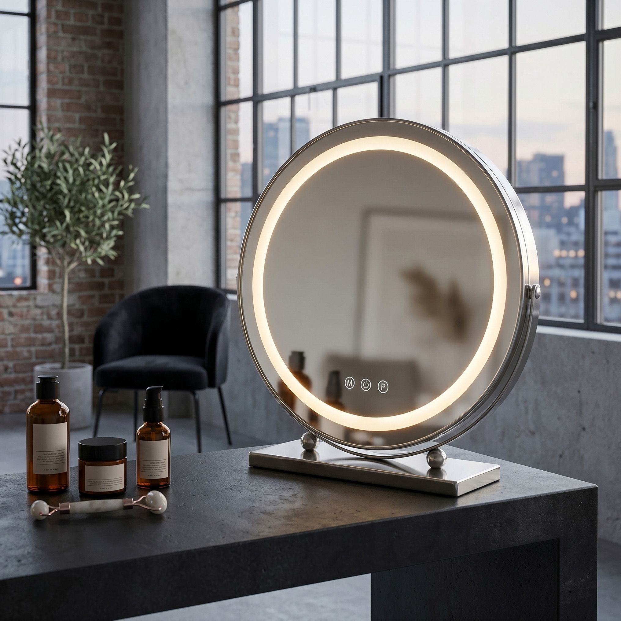 Zrcadlo LED MAKE-UP Chrome 40 cm  3