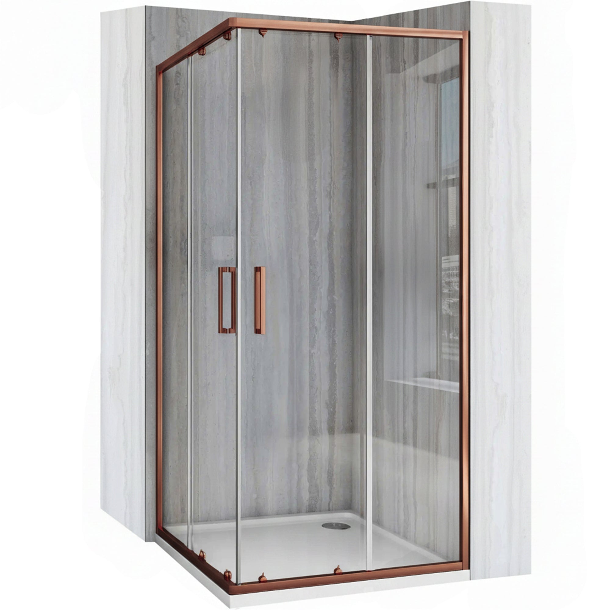 Sprchový kout REA City 90x90 Brush Copper Bez sprchové vaničky 2