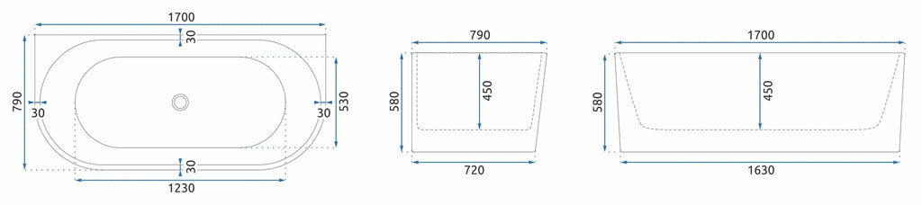 Akrylátová vana VENETA  170 cm  7