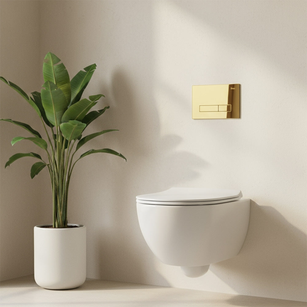 Podomítkový WC systém K011A-Q + tlačítka I Brush Gold  2