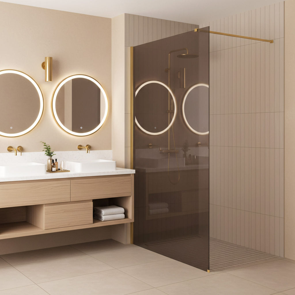 Sprchová zástěna Rea Flexi Brown / Gold 140  5