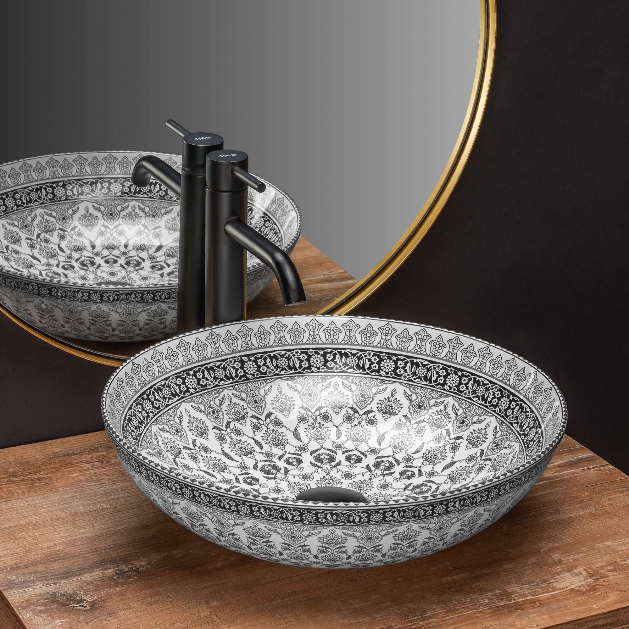 Umyvadlo na desku REA ARTE dark grey  1
