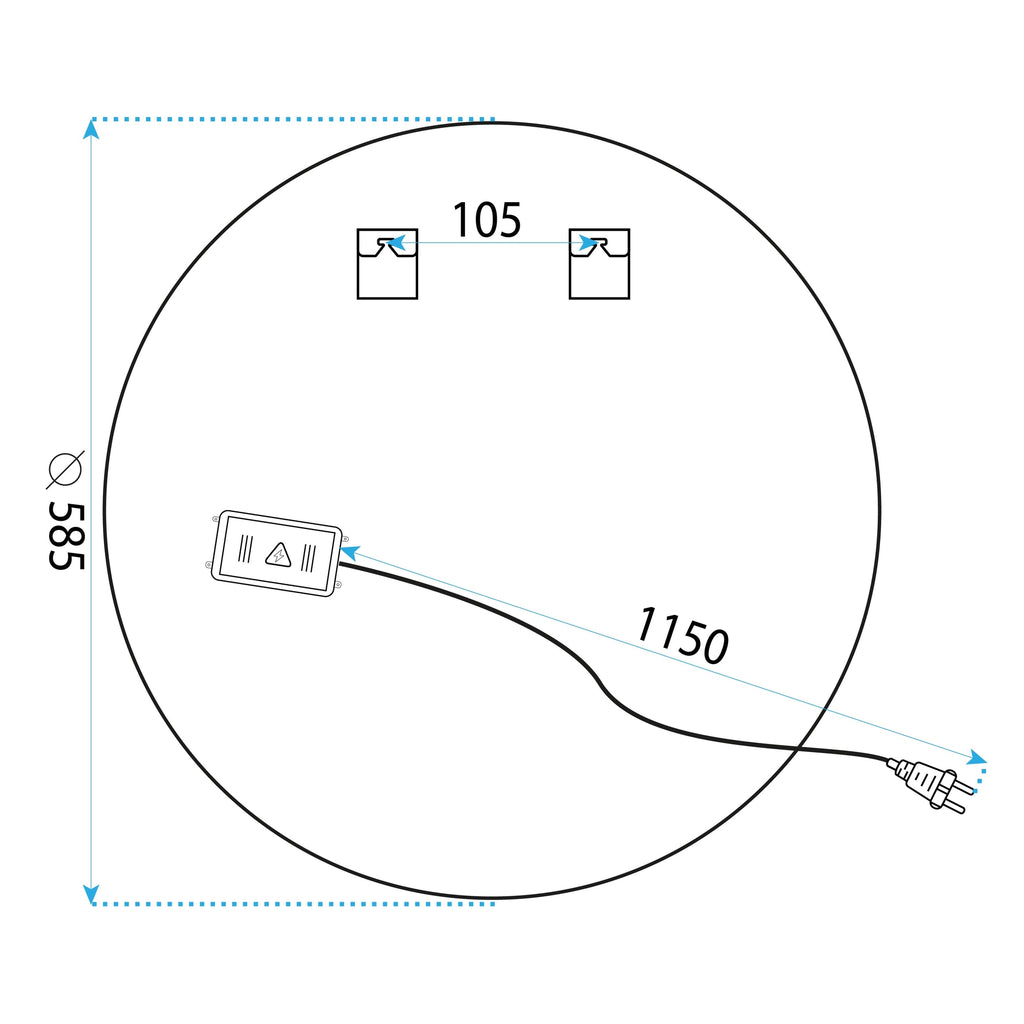Zrcadlo LED 60cm BAS  10