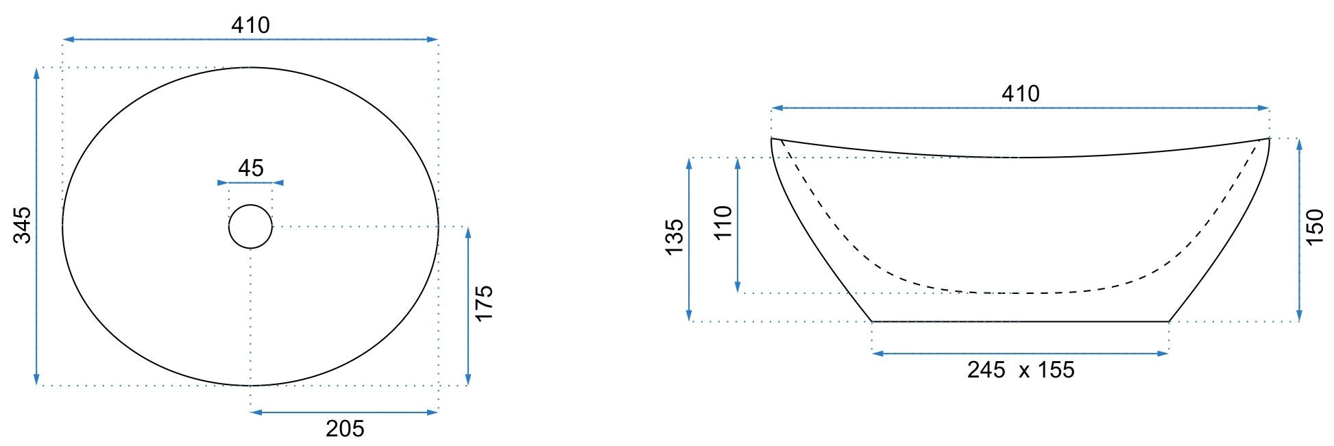 Umyvadlo na desku REA SOFIA - černo-zlatá  6