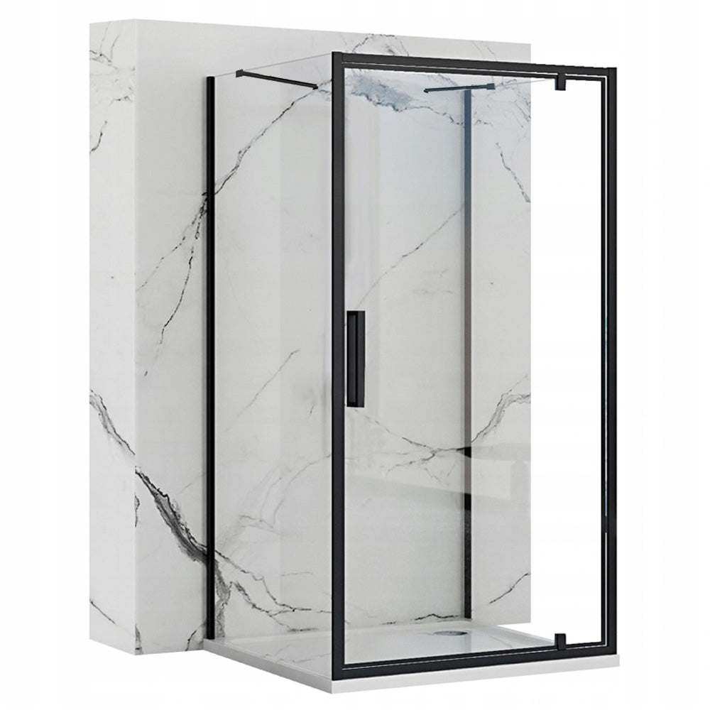 Přístěnná sprchová kabina Rea Rapid Swing Black Dveře: 70 x Sprchová zástěna: 100 1
