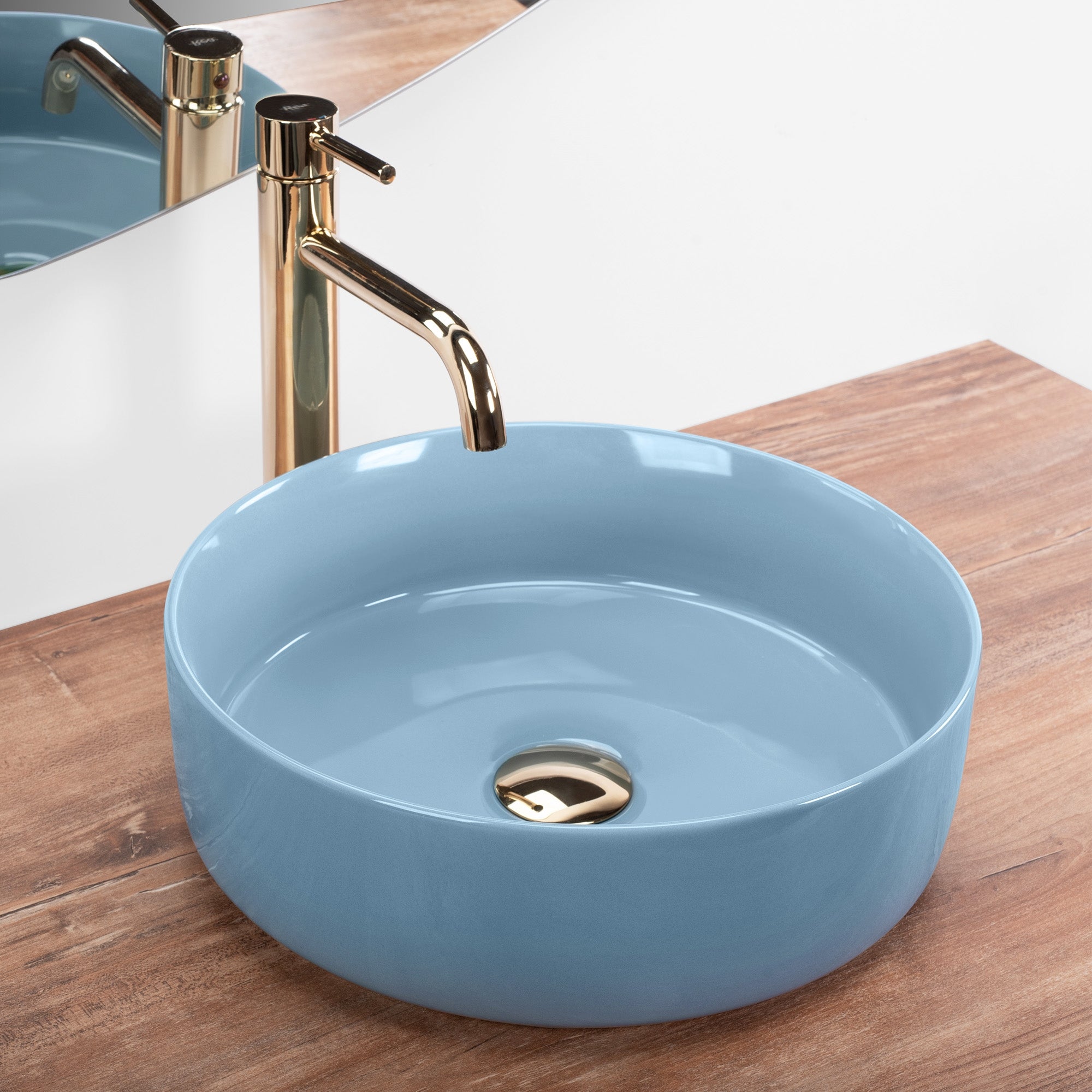 Umyvadlo na desku Rea SAMI L.BLUE SHINY  3