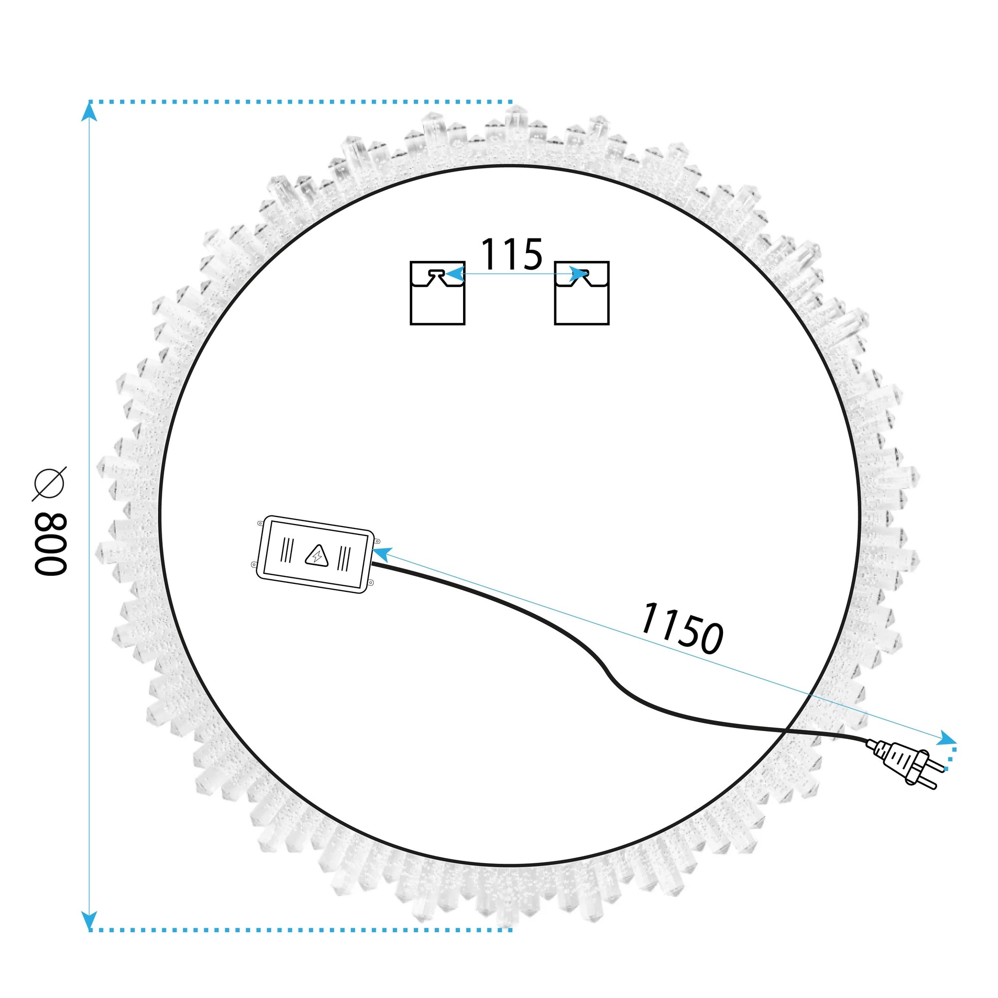 Zrcadlo LED 80cm X013  9