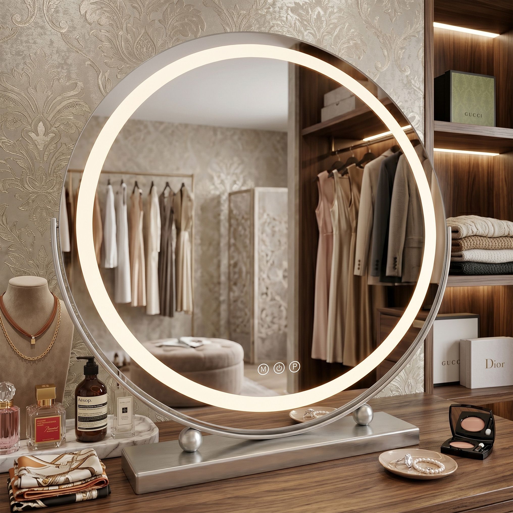 Zrcadlo LED MAKE-UP Chrome 50 cm  4