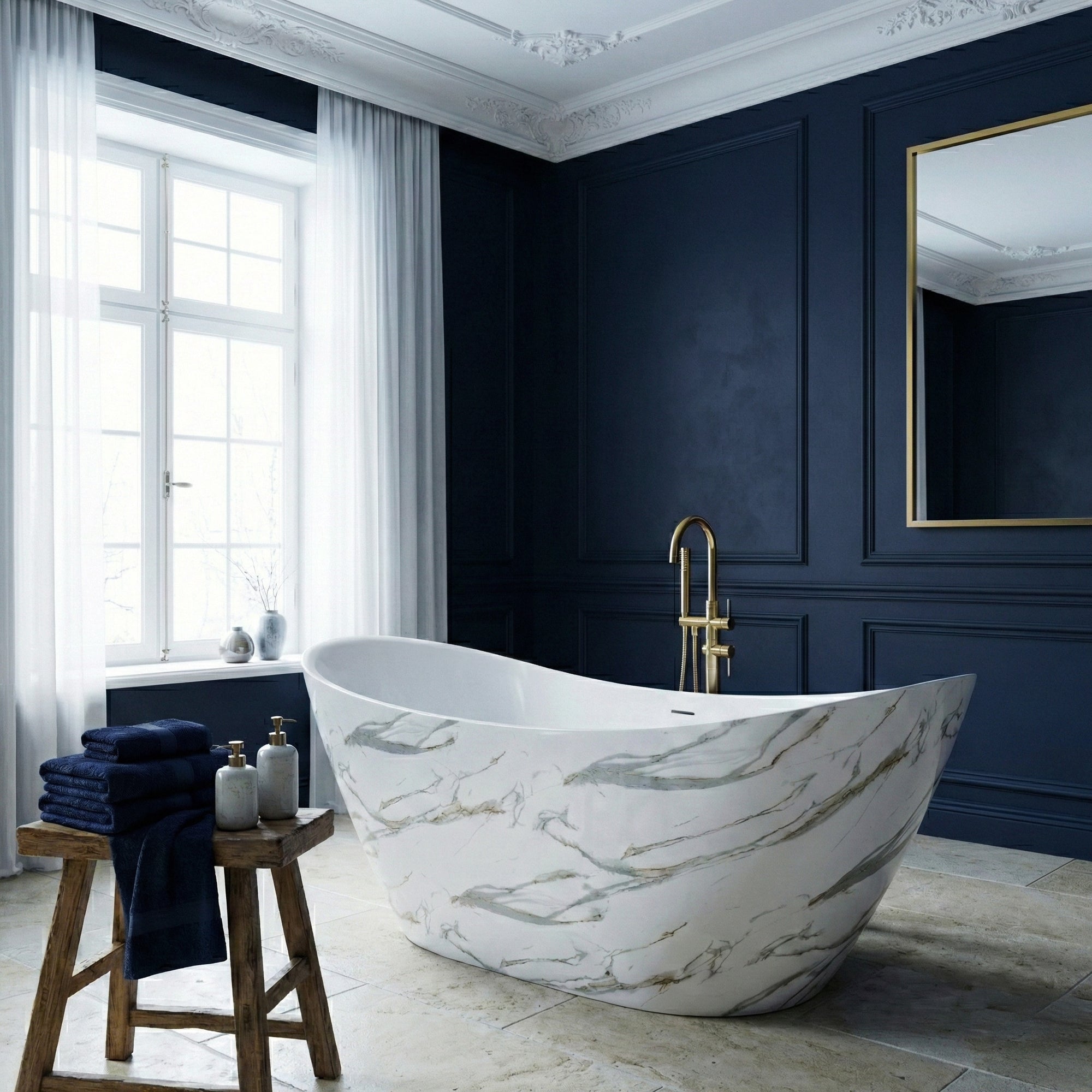 Volně stojící akrylátová vana Ferrano Slim Nature 170  4