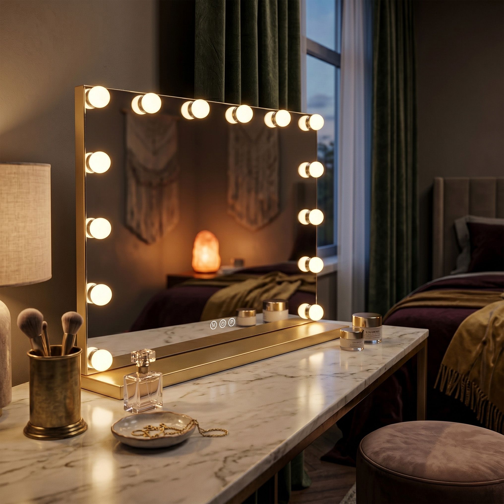 Zrcadlo LED HOLLYWOOD L.Gold 80x60  3