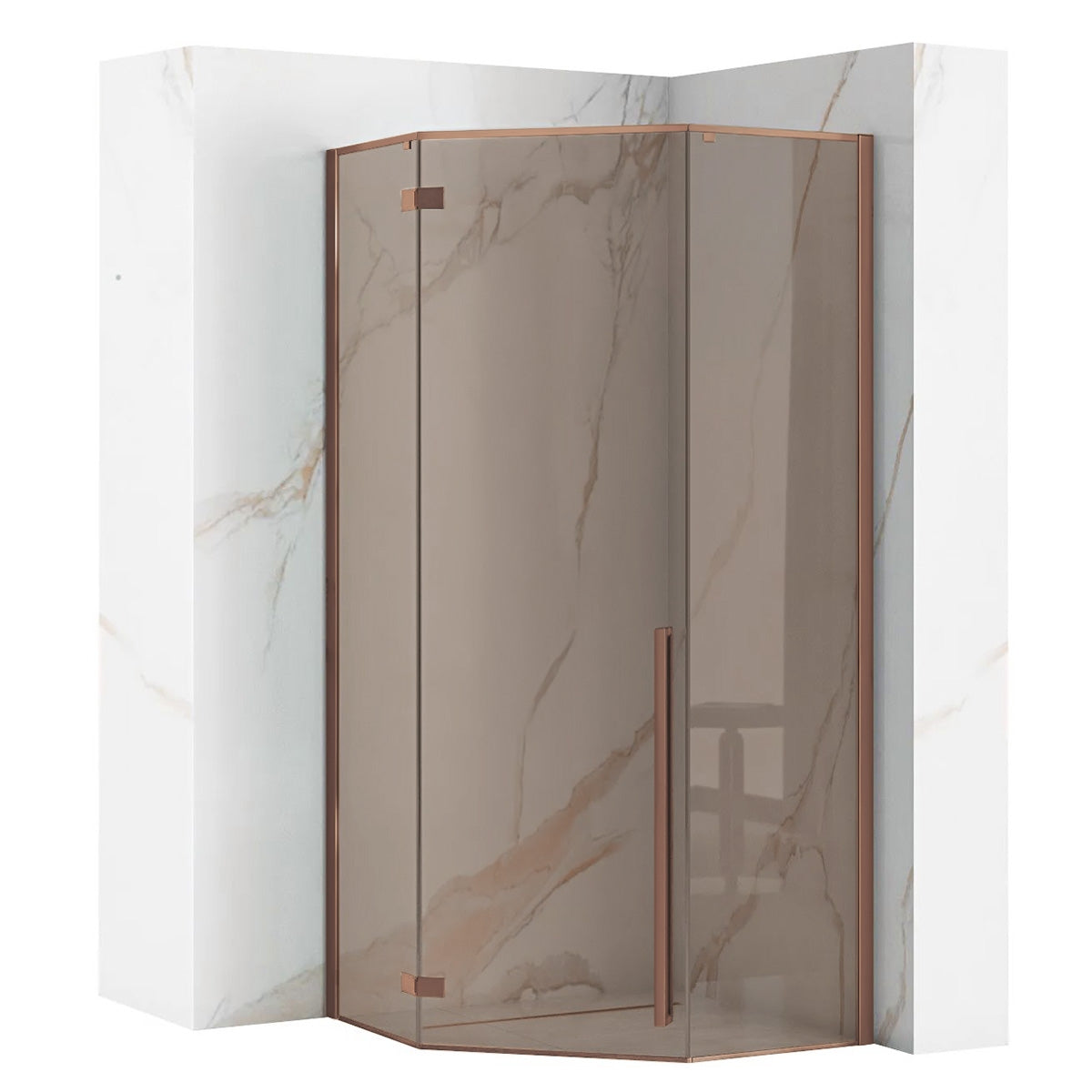 Sprchový kout REA DIAMOND 90x90 COPPER BRUSH Se sprchovou vaničkou Diamond 1