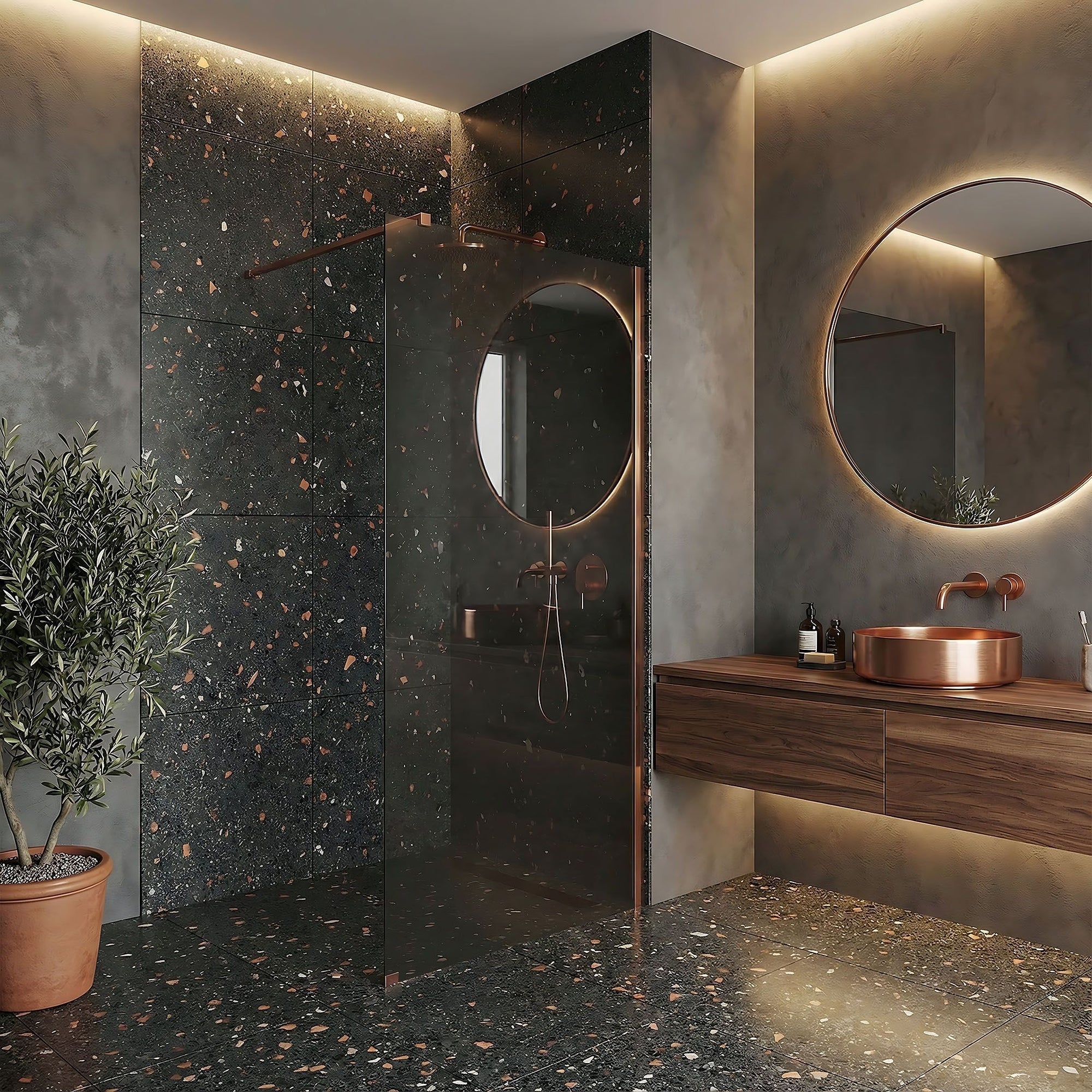 Sprchová zástěna Rea Flexi Grey / Brush Copper 120  9