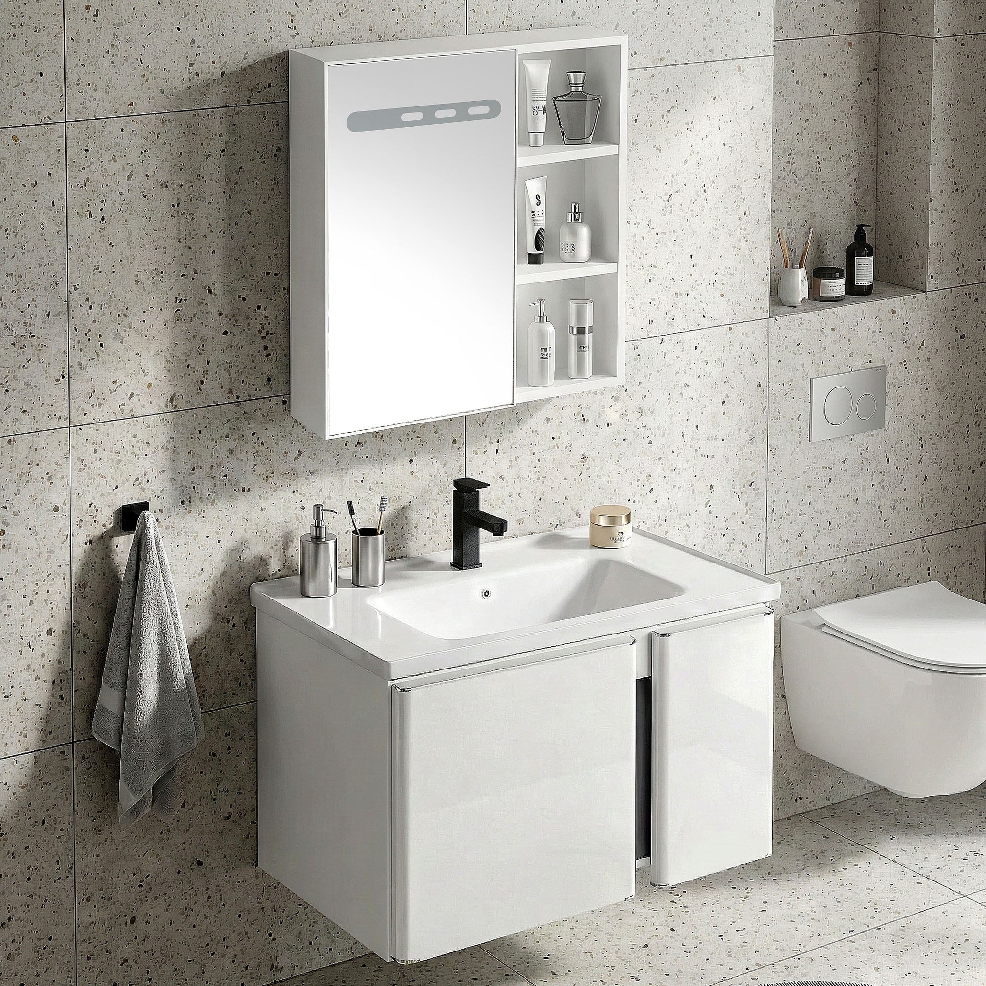 Sada koupelnového nábytku s umyvadlem Tula 60cm White  3