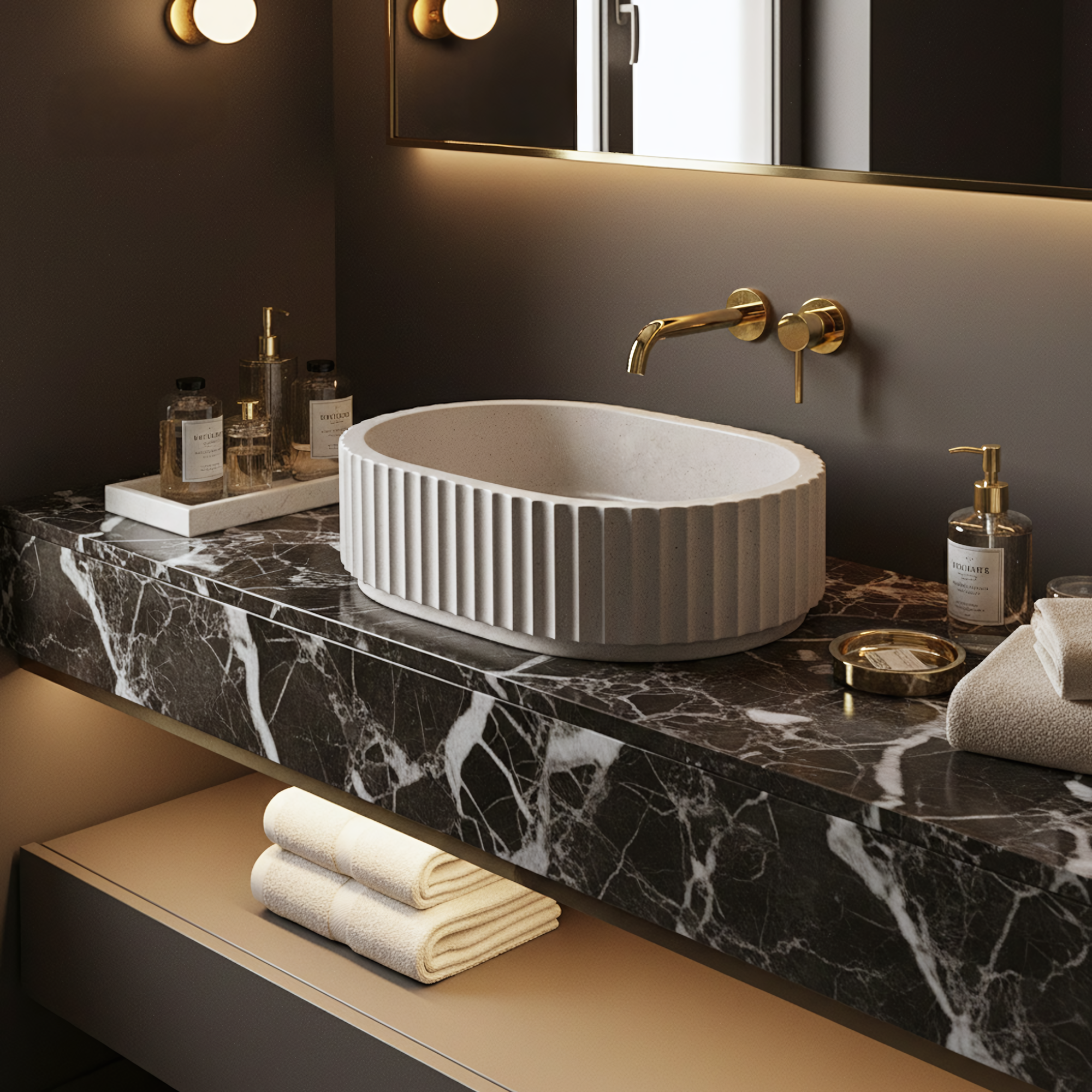 Umyvadlo na desku Margaret Beige  1