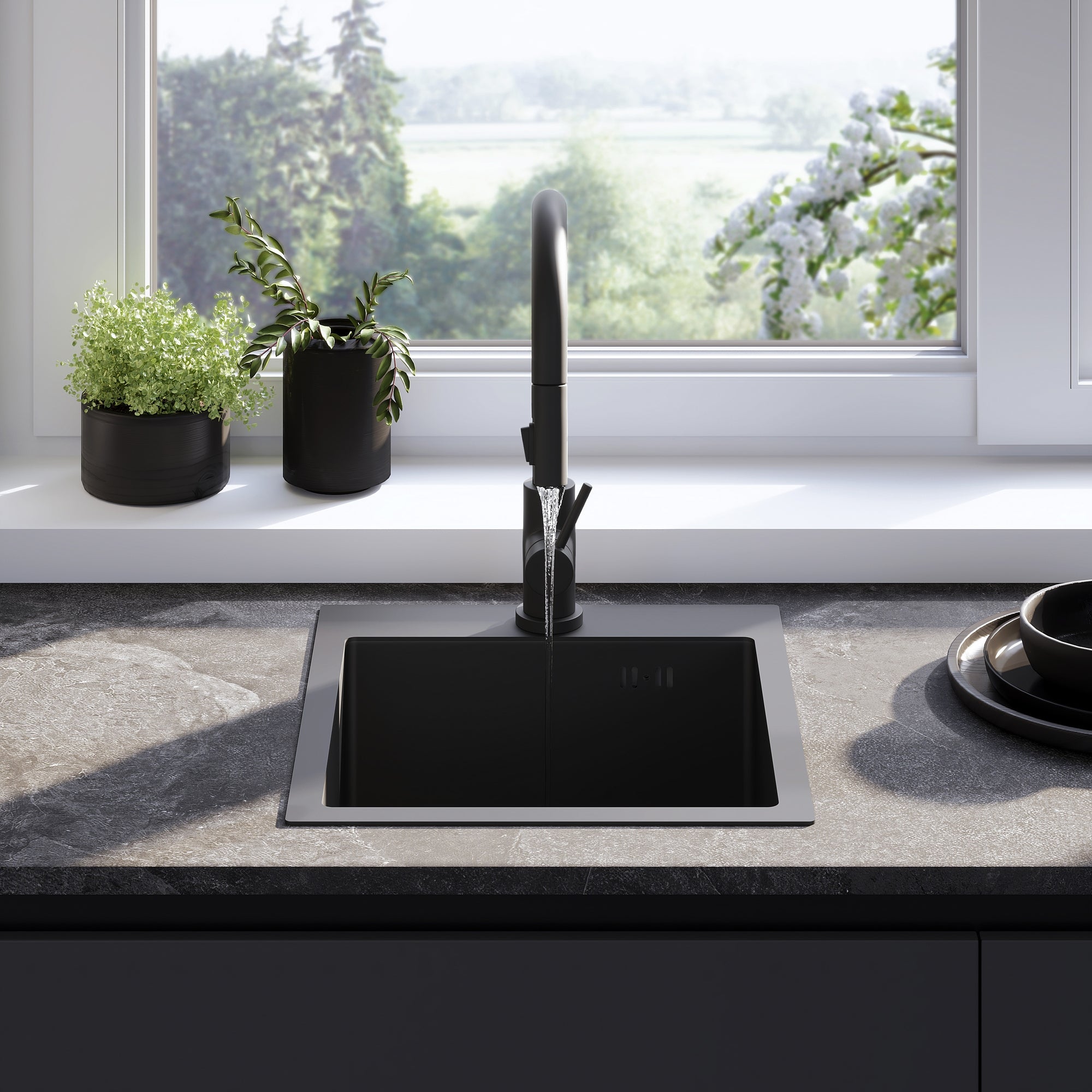 Ocelový dřez Leo 40 Black bez kuchyňské baterie 3