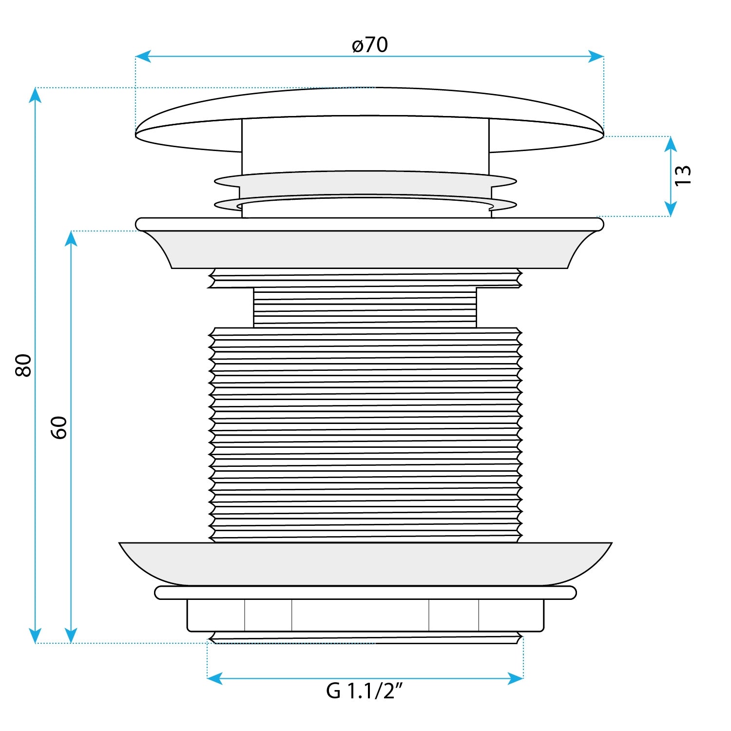 Univerzální vanová výpusť REA Click-clack - Black 6cm  5