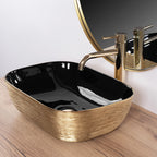 Umyvadlo na desku Rea Belinda BLACK  BRUSH GOLD  4