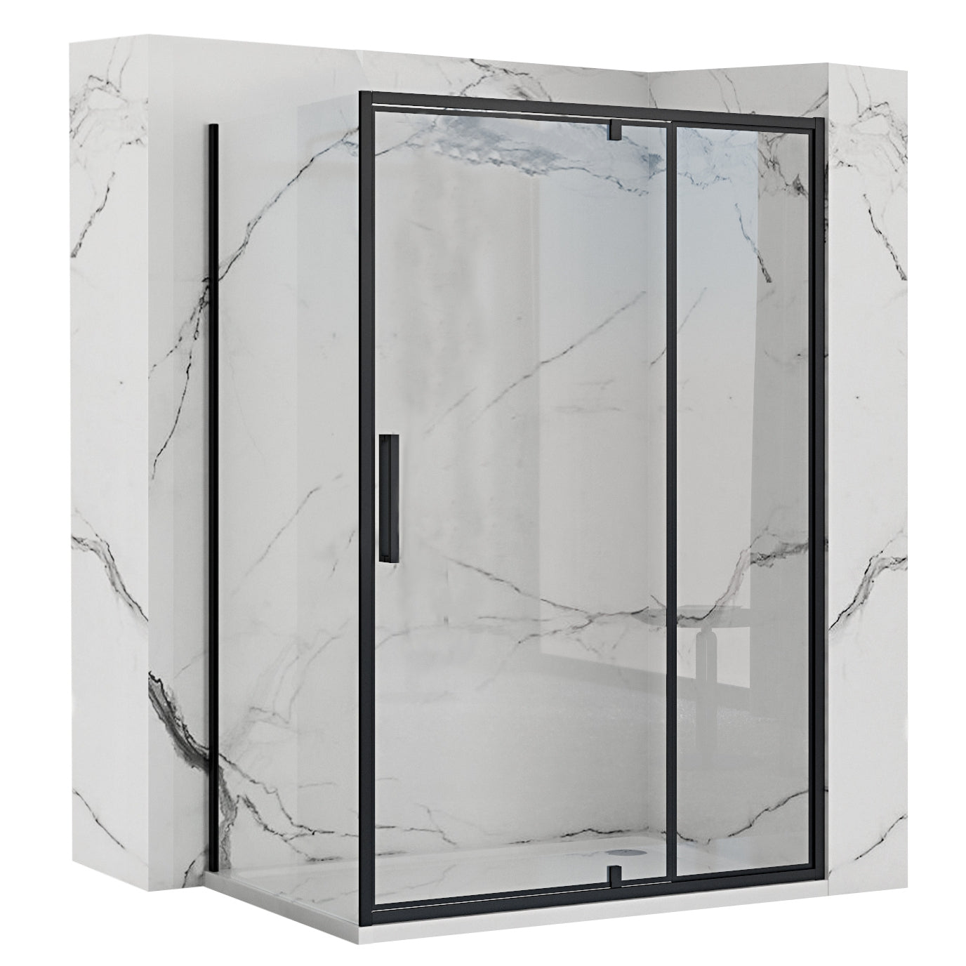 Rohový sprchový kout REA RAPID SWING Dveře: 80 x Sprchová zástěna: 80 2