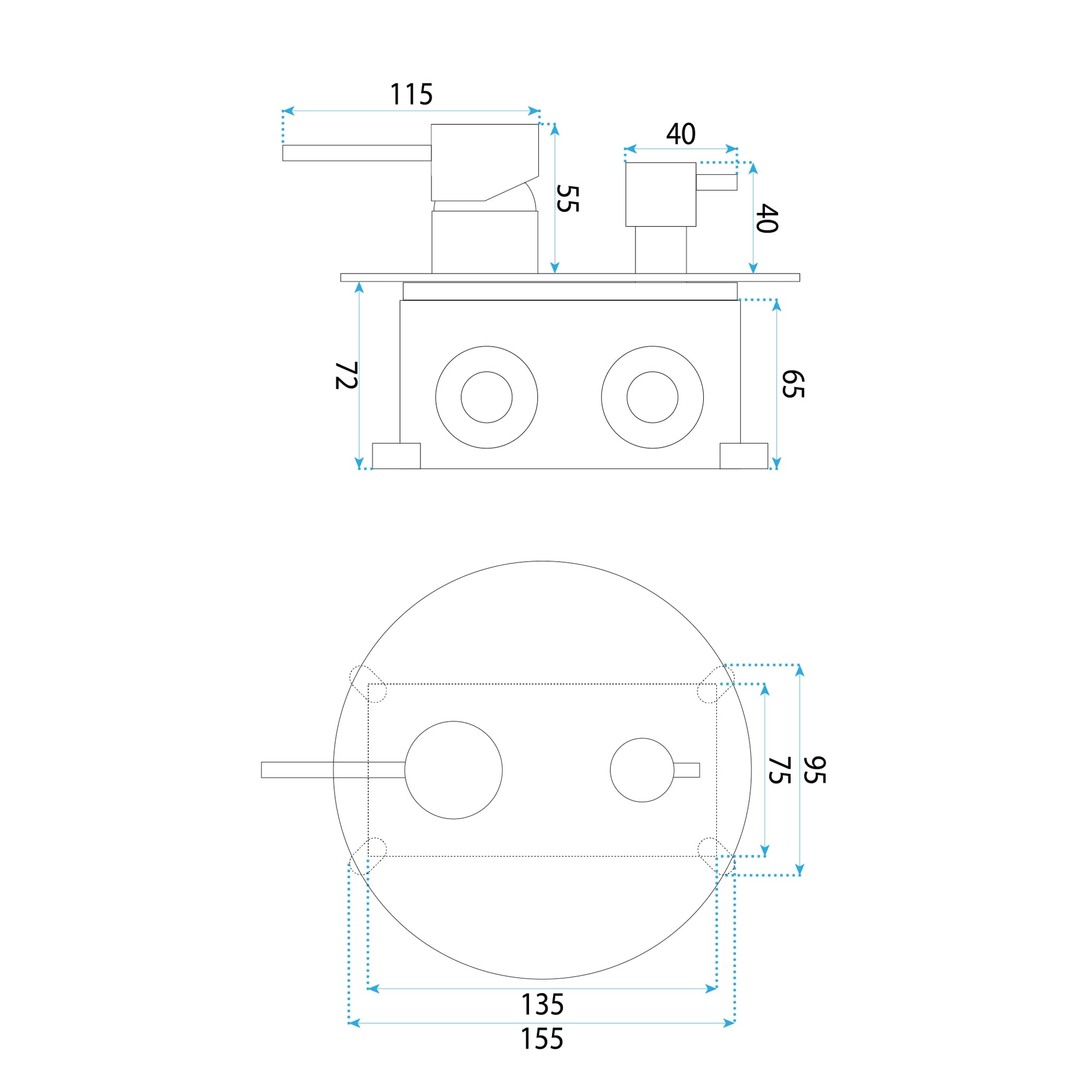 Podomítková sprchová sada Rea Foster Brush Gold + BOX  11