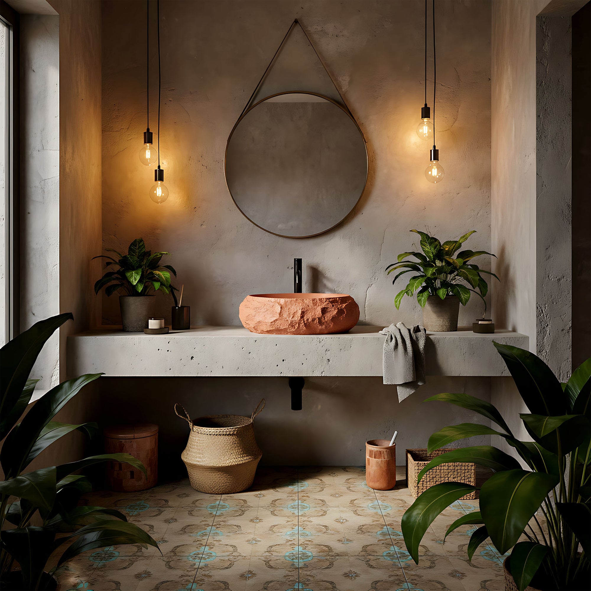 Umyvadlo na desku Mika Terracotta  8