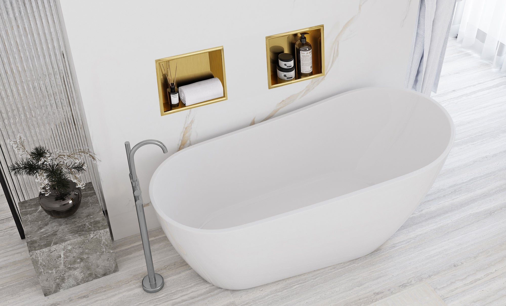 bathroom shelf 30x30 gold brush  7