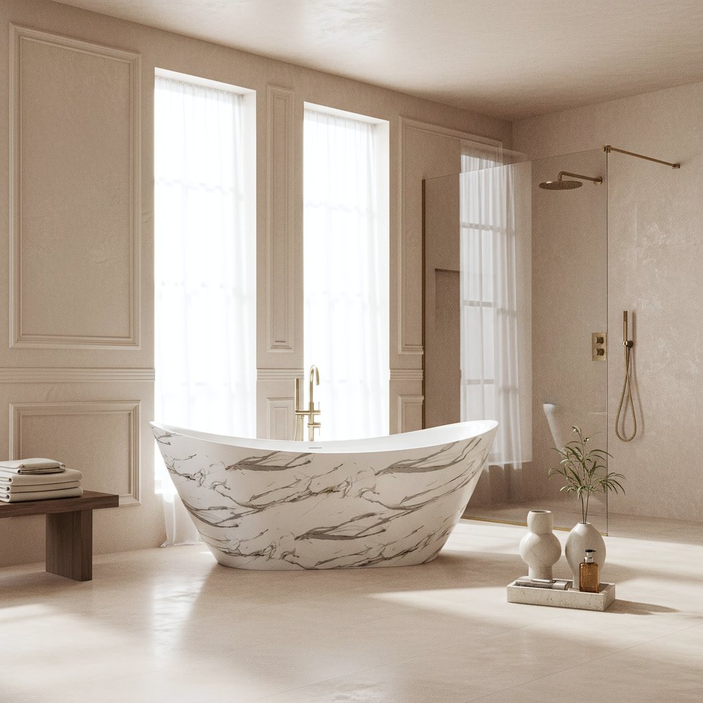 Volně stojící akrylátová vana Ferrano Slim Nature 170  5