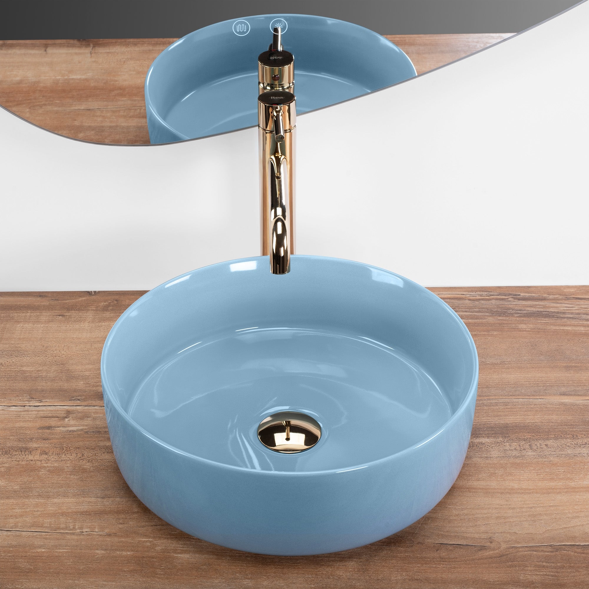 Umyvadlo na desku Rea SAMI L.BLUE SHINY  2