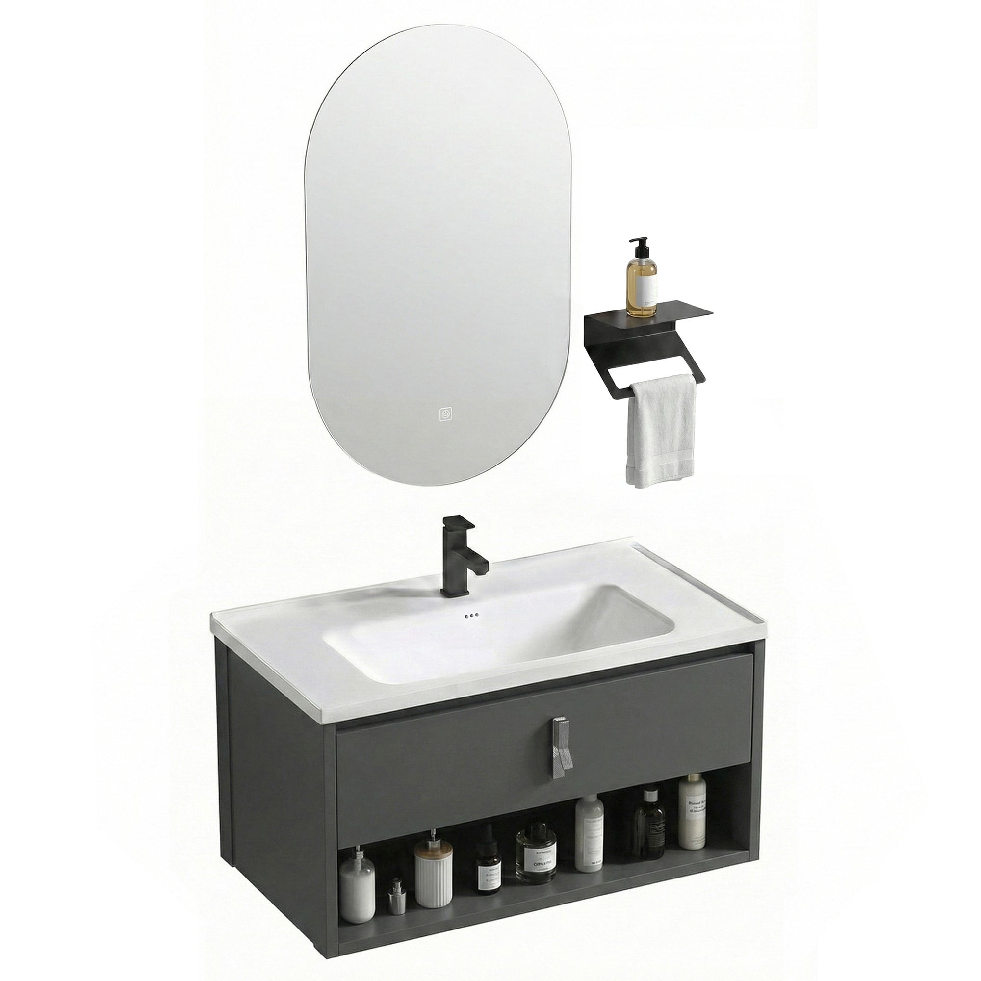 Sada koupelnového nábytku s umyvadlem Toledo 80cm Grey  2