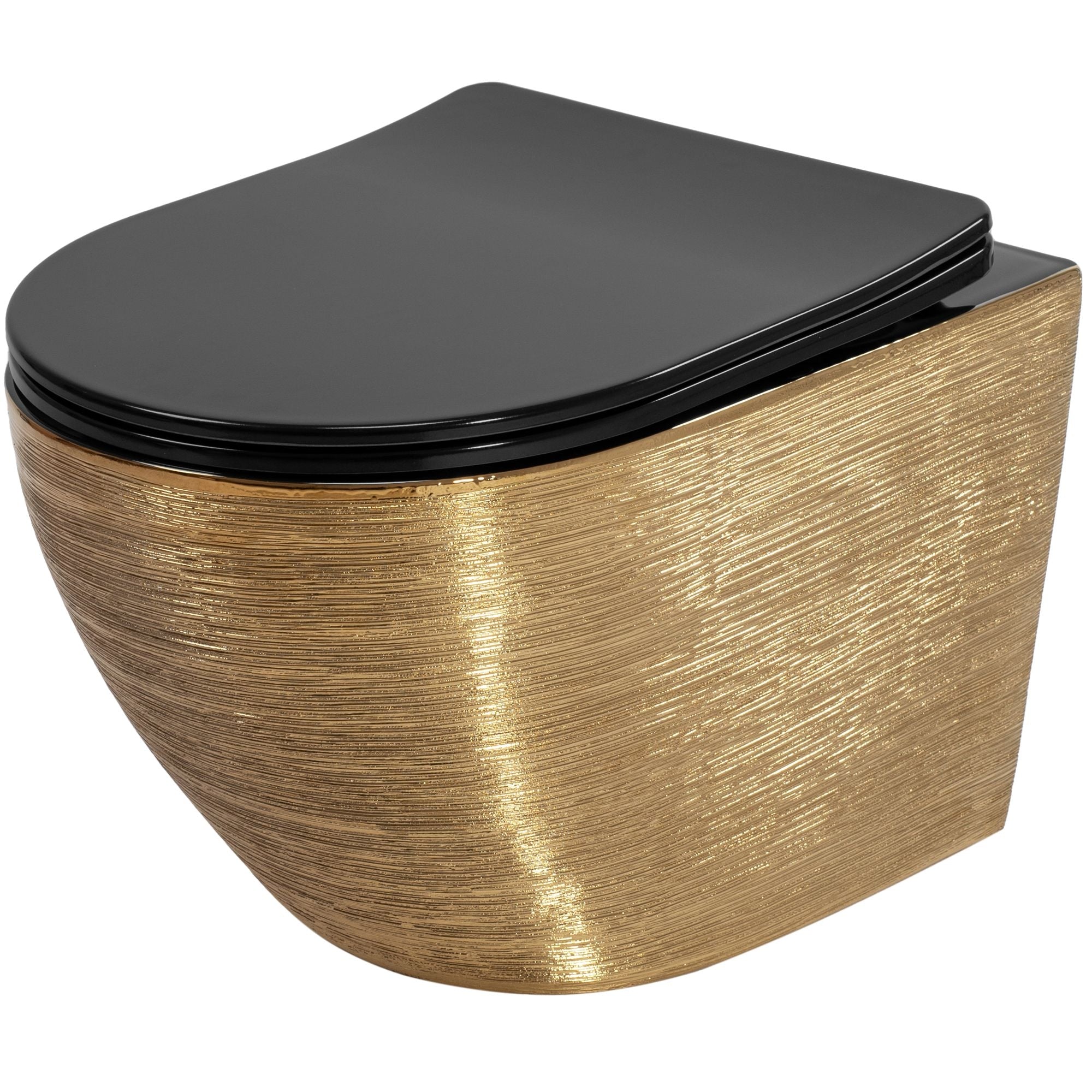 Závěsná WC mísa Rea Carlo Mini Tornado Black Brush Gold  1