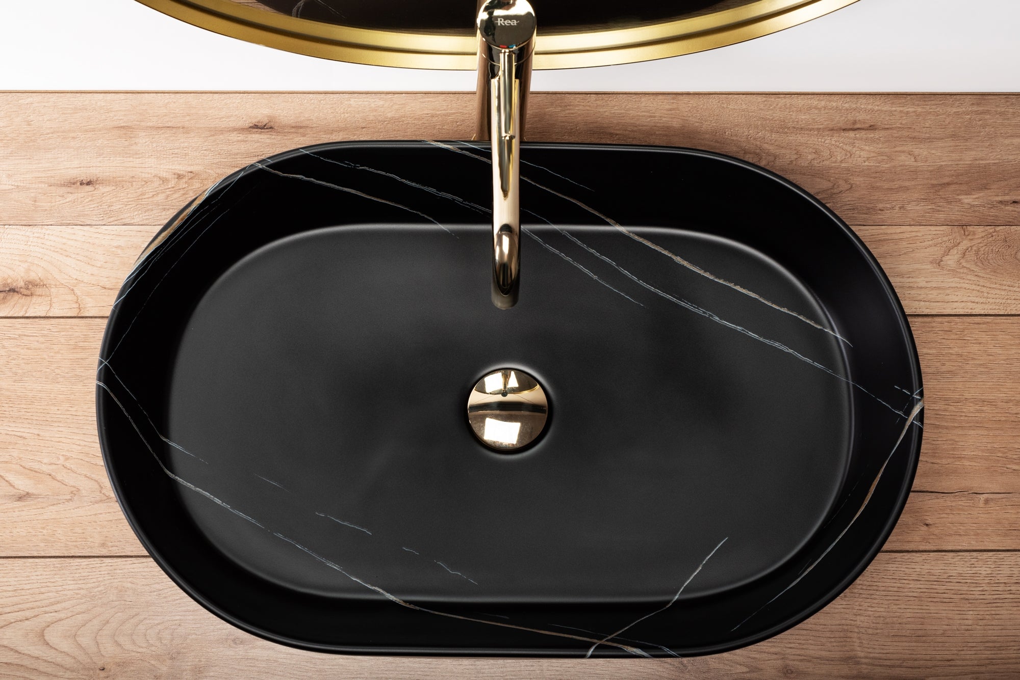 Umyvadlo na desku REA Nadia Stone - Black Matt  4