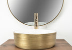 Umyvadlo na desku Rea Sami White Brush Gold  3