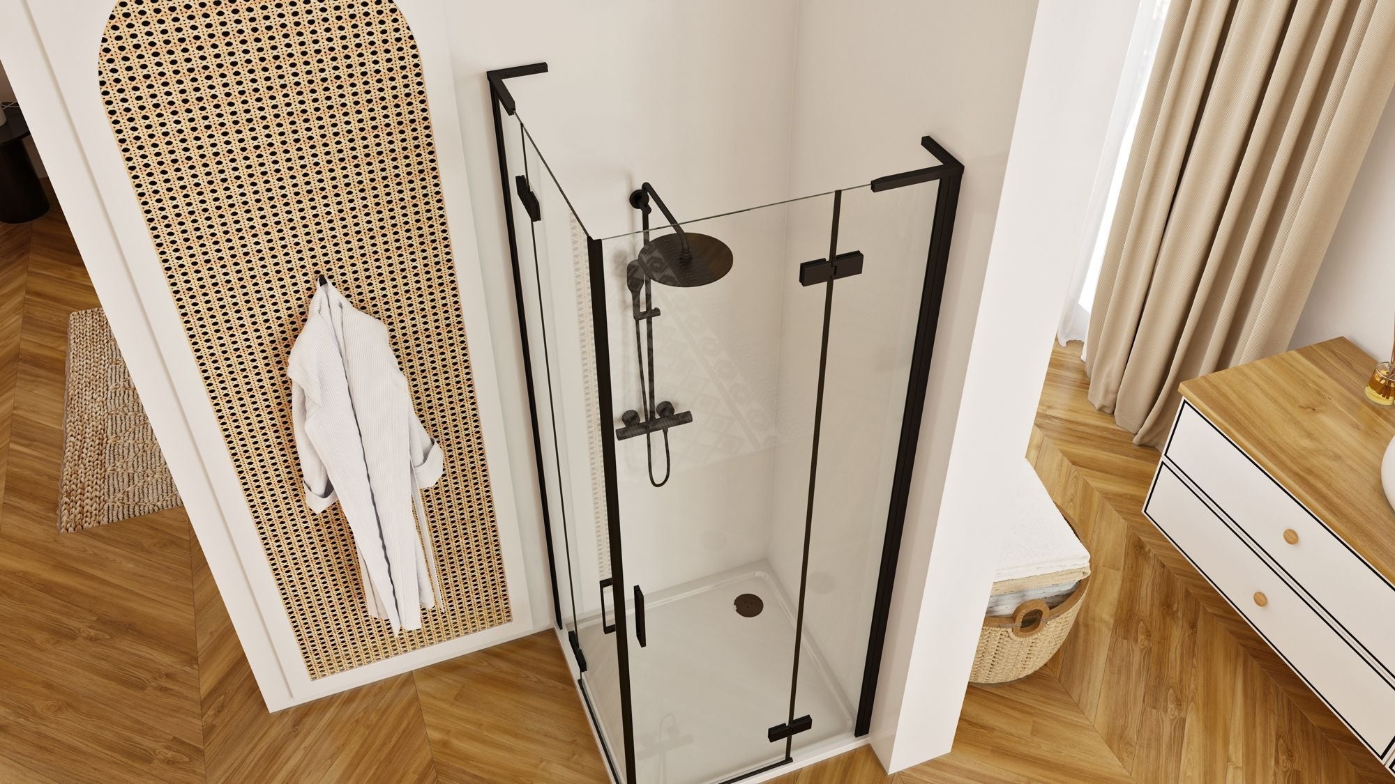 Sprchová kabina REA Hugo Double Black 80x100  5