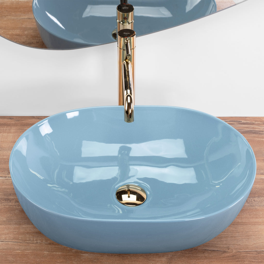 Umyvadlo na desku REA LISA L.BLUE SHINY  5