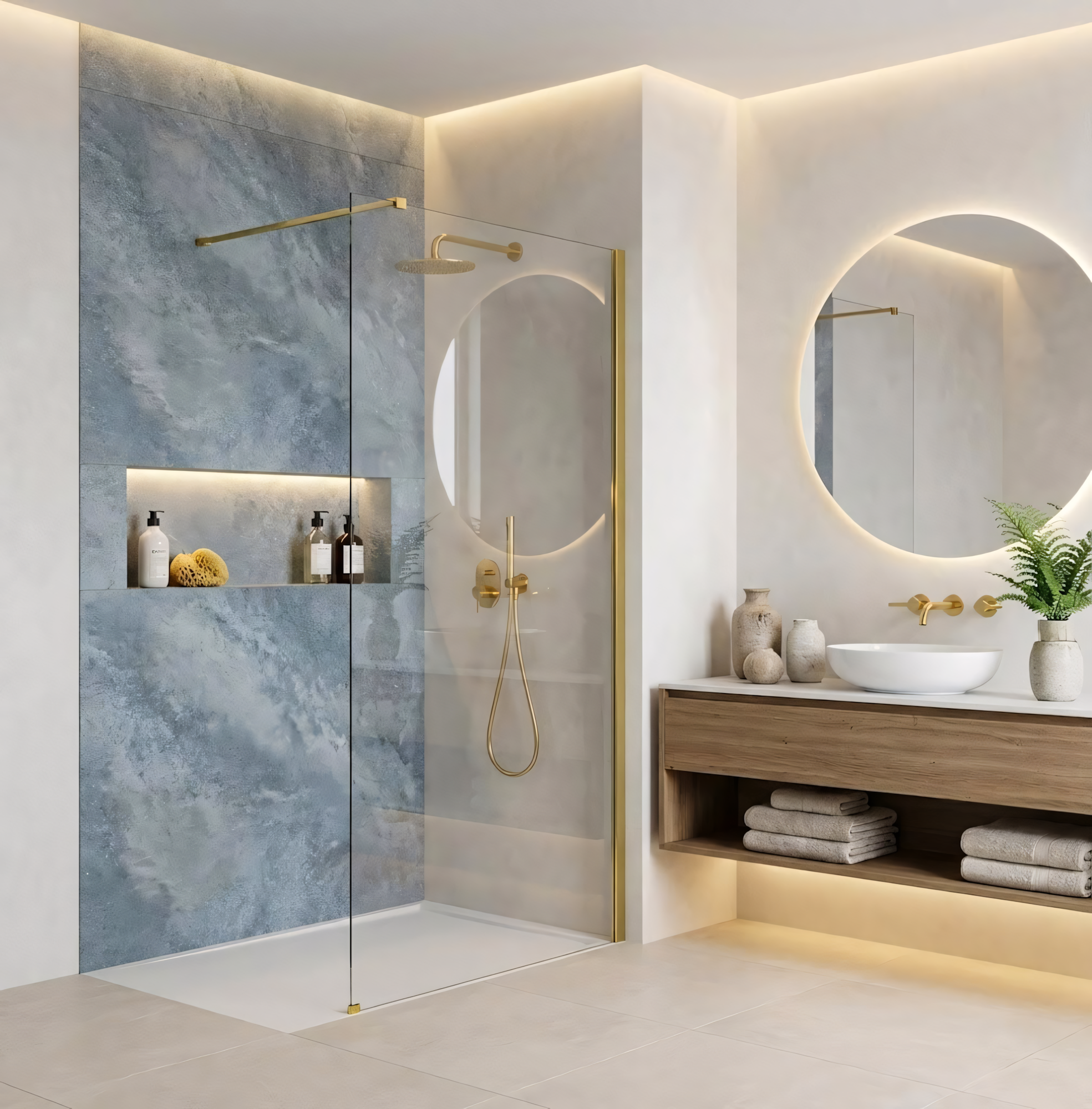 Sprchová zástěna Rea Flexi Transparent / Gold 70  3