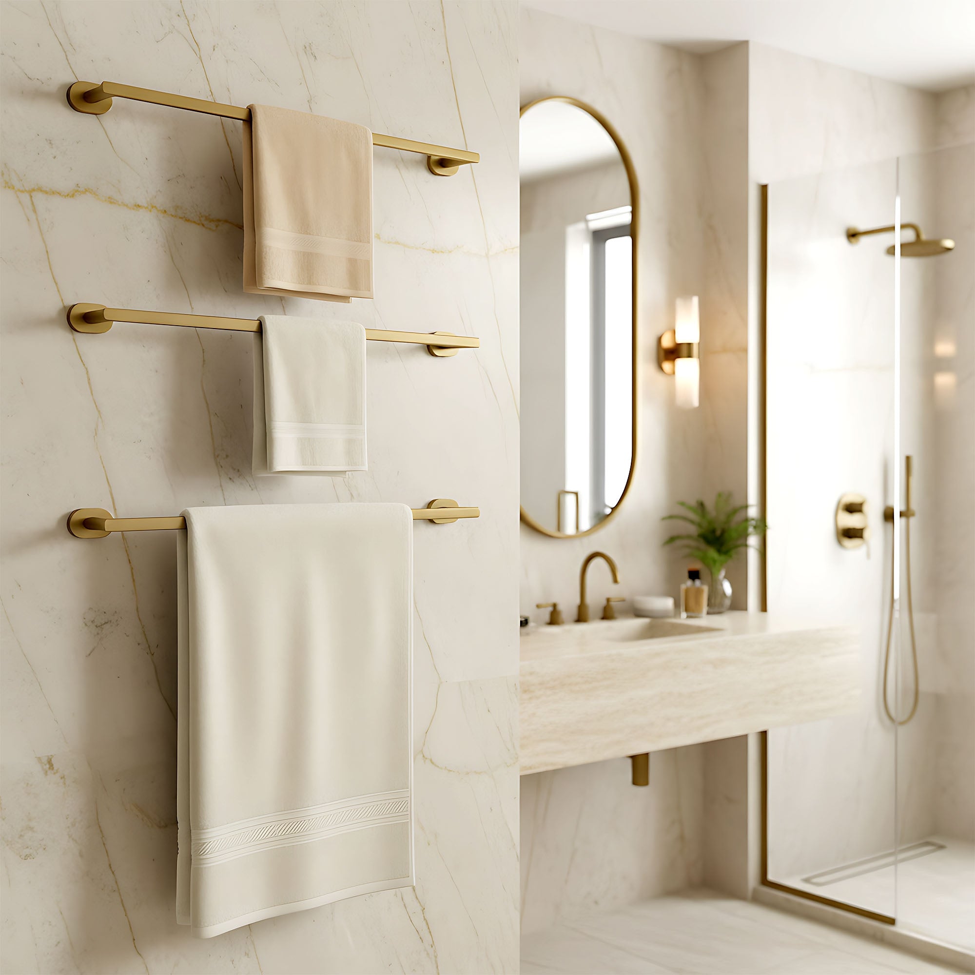 Koupelnový věšák Til 101 Brush Gold  5