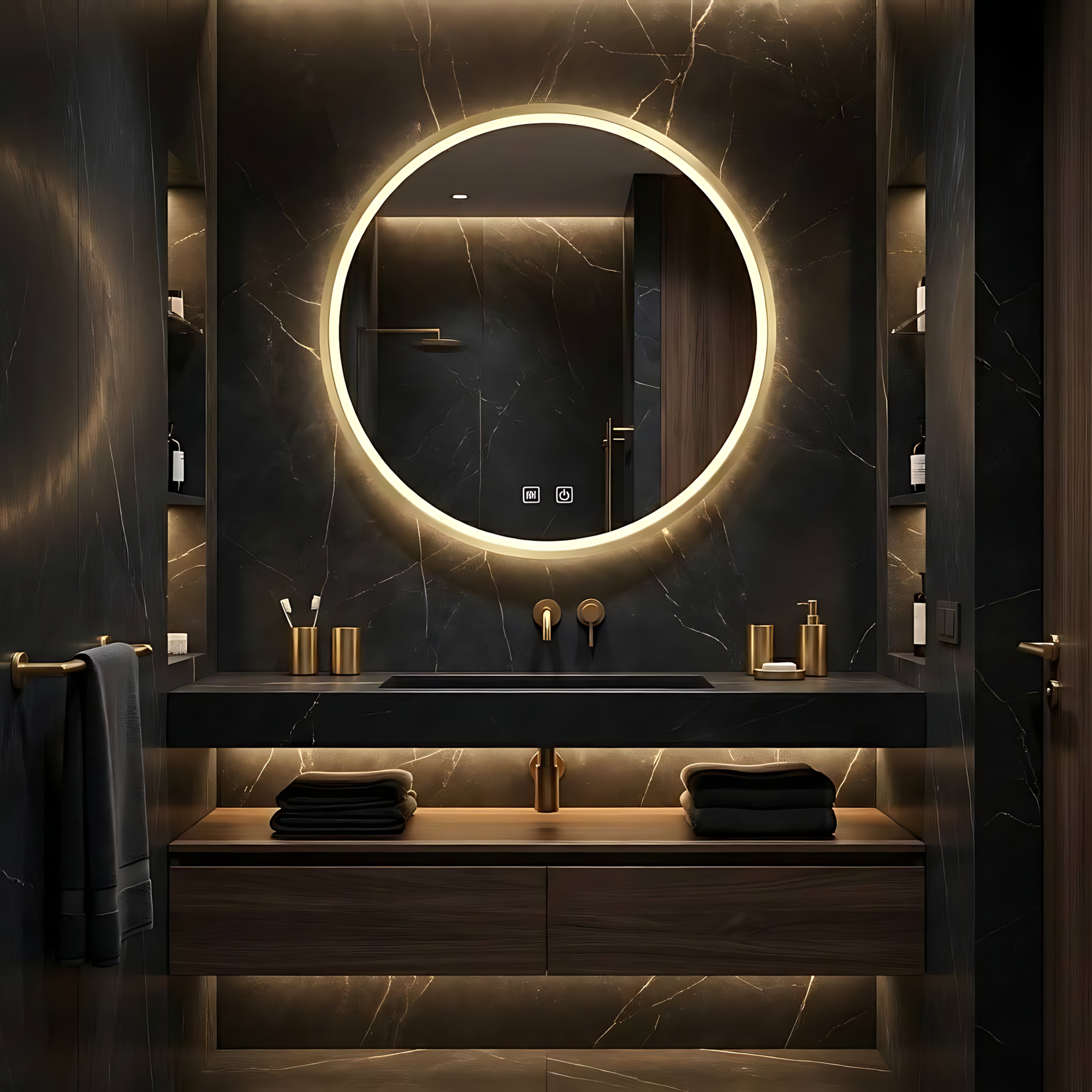 Zrcadlo LED 80cm MMJ BRUSH GOLD  2