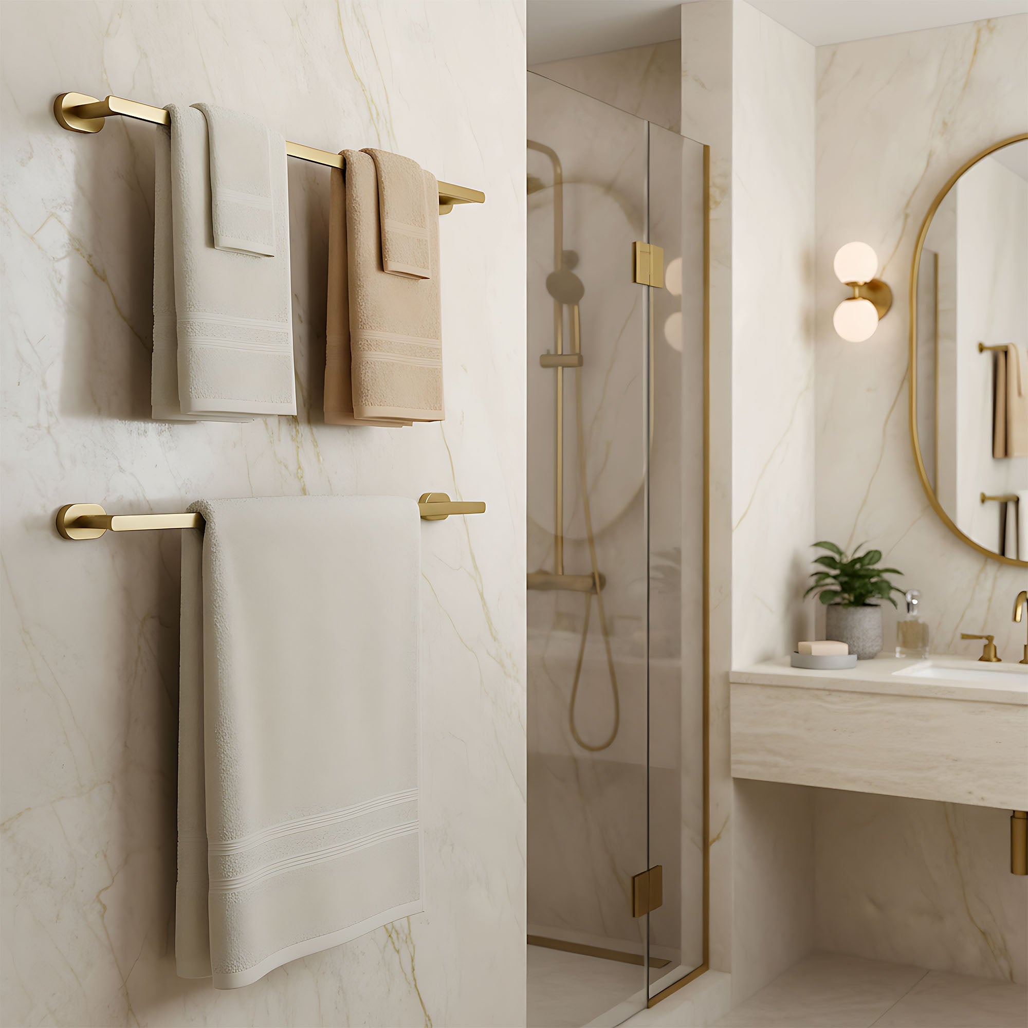 Koupelnový věšák Til 101 Brush Gold  3