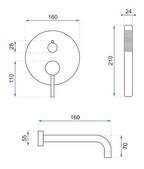 Podomítková vanová baterie REA LUNGO Copper + BOX  8