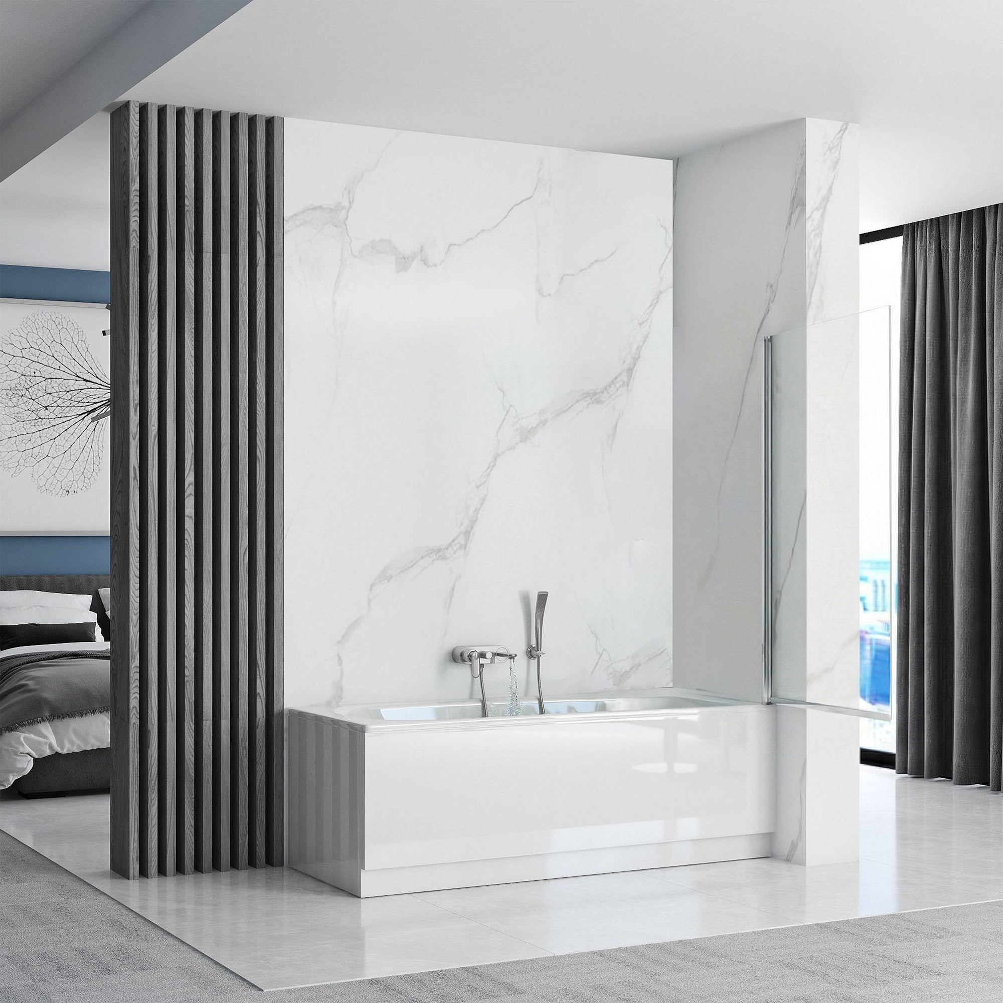 Pohyblivá vanová zástěna REA LAGOS 70 Chrome  3