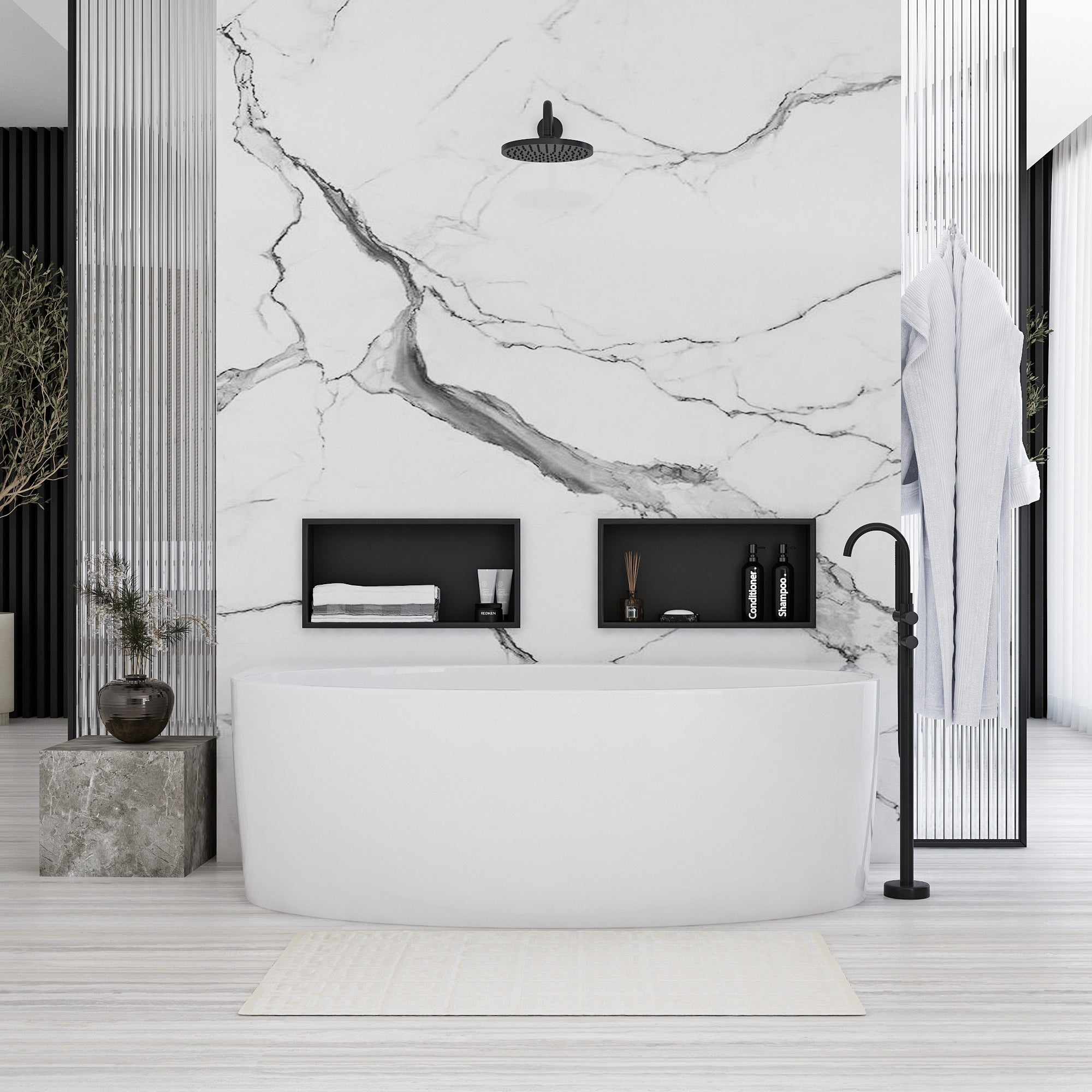 bathroom shelf 30x45 matte black  6