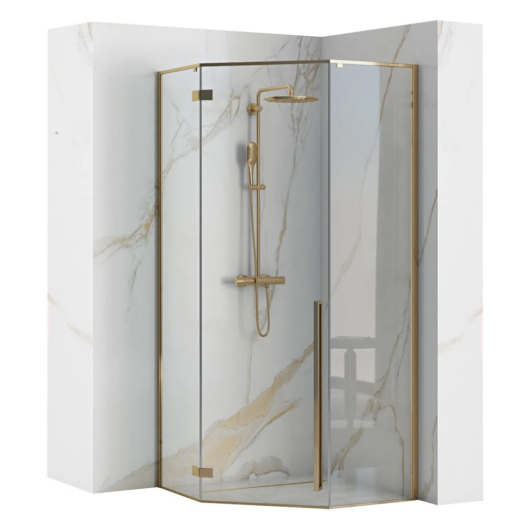 Sprchový kout REA DIAMOND 90x90 - zlatá Se sprchovou vaničkou Diamond 1