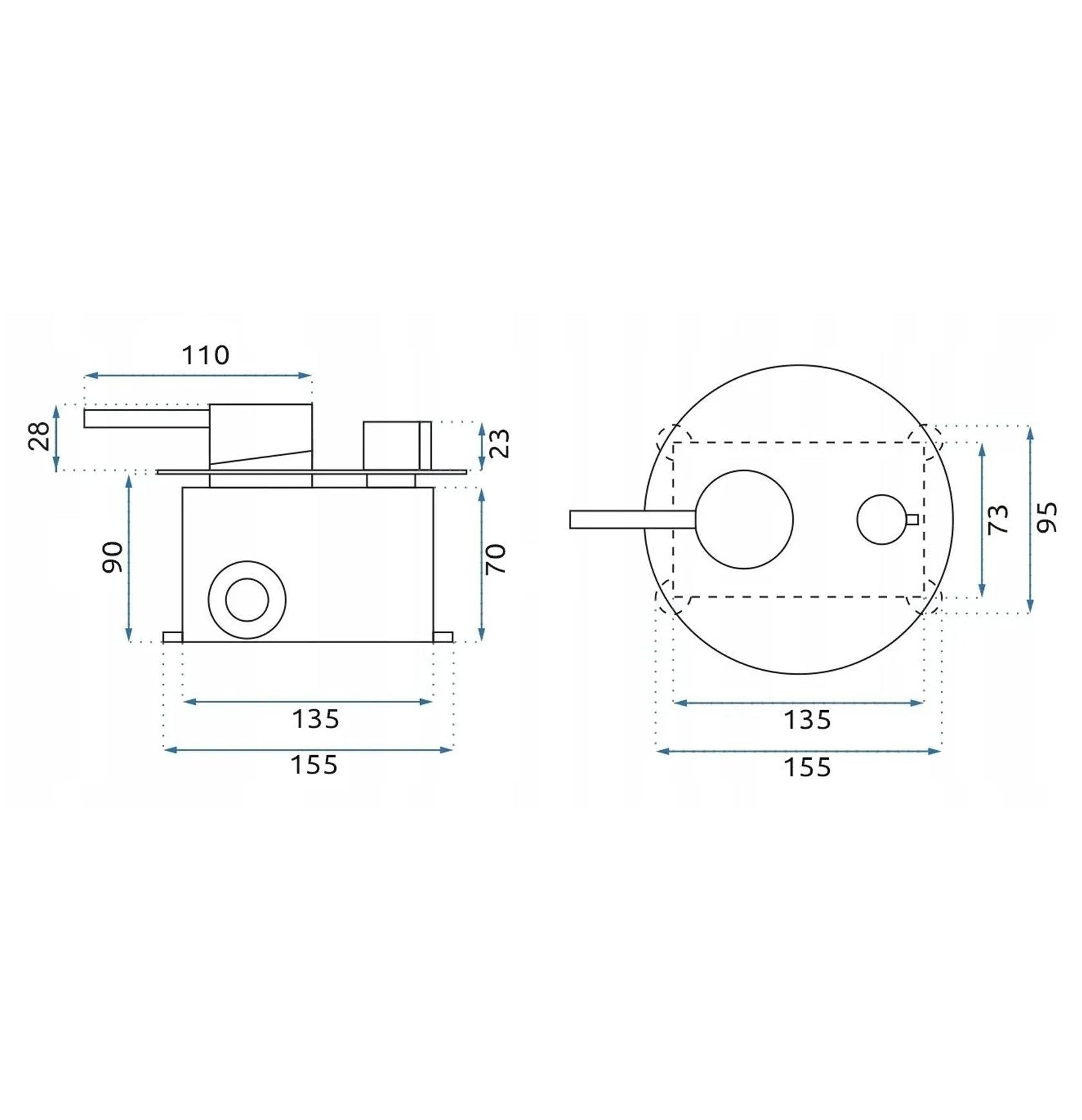 Podomítková sprchová sada Rea Lungo Grip Brush Copper  + BOX  6