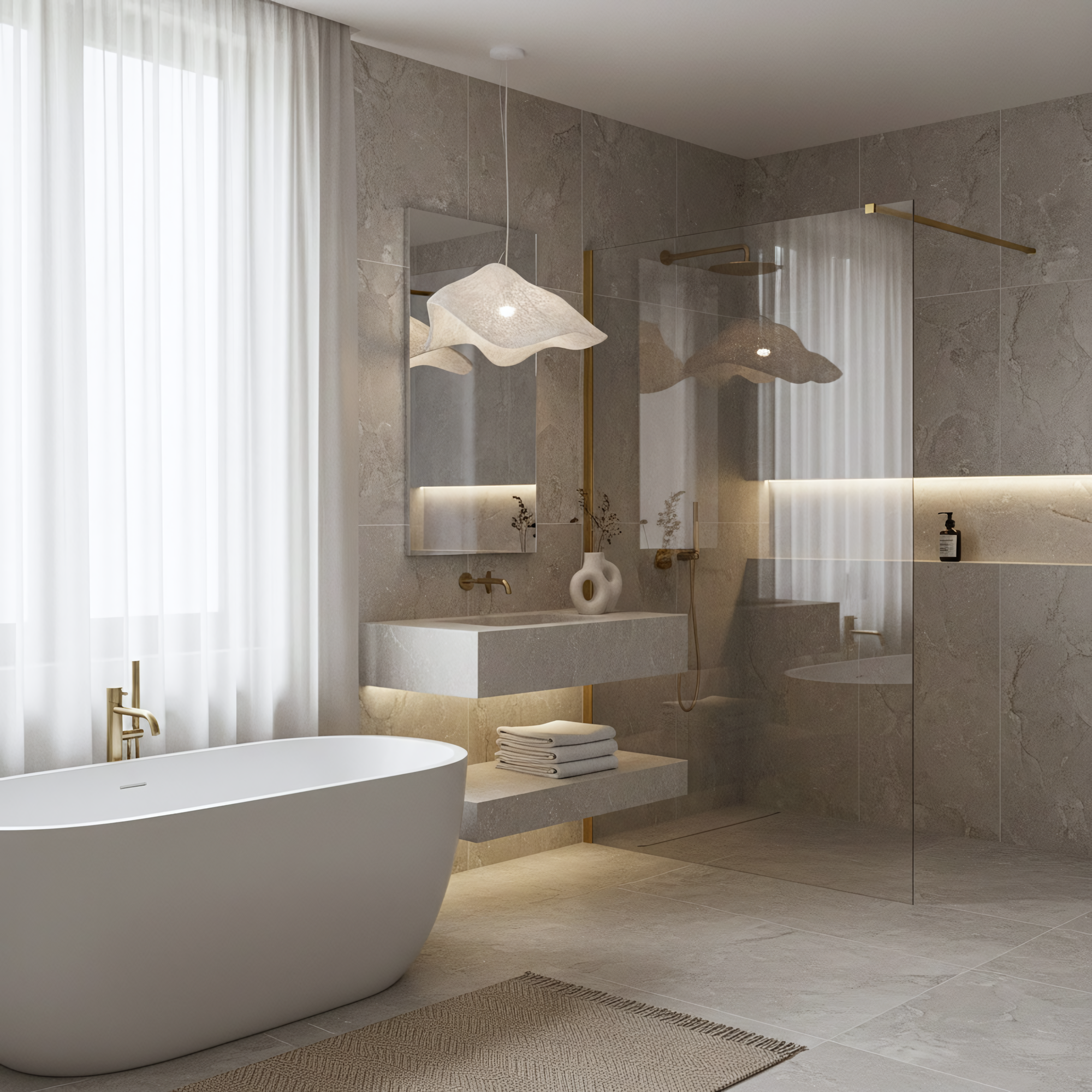 Sprchová zástěna Rea Flexi Transparent / Brush Gold 110  6