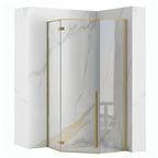 Sprchový kout REA DIAMOND 90x90 BRUSH GOLD Se sprchovou vaničkou  Diamond black 1